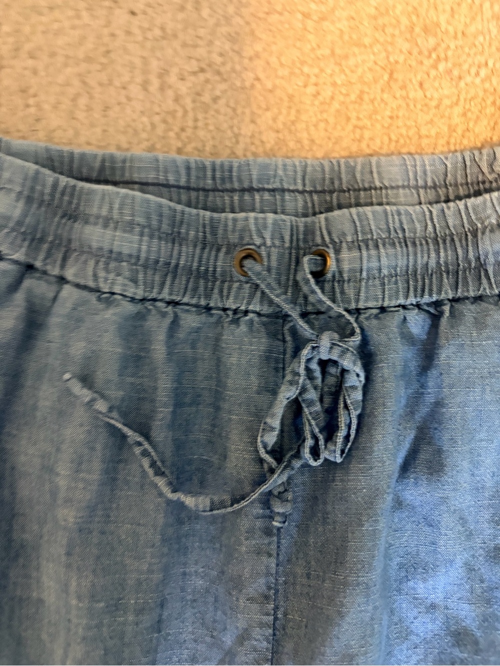 J. Crew Wide Leg Chambray Pants in Light Blue Jean - Picture 3 of 4